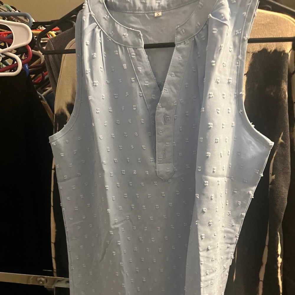 Baby blue blouse top
